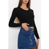 V-Neck Bodysuit Black - 7659.1319.