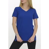 V-Neck Slit T-Shirt by Saks - 1998.555.