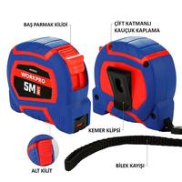 WORKPRO WP261009 5Mx19mm/16Ft. Naylon Kaplama Sarı Çelik Şerit Metre