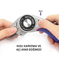 WORKPRO WP211013 Ağır Hizmet Alüminyum Gövde Açı Ayarlı Katlanır Rötuş Maket Bıçağı + 5 Adet Yedek Bıçak