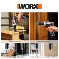 WORX WX128.3 12Volt/2.0Ah Li-ion Çift Akülü Profesyonel Şarjlı Matkap