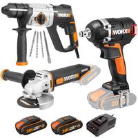 WORX WXKS1 WX339 + WX279.9 + WX800.9 + WA3601 + WA3551 20V/2Am Pro Kombo Set