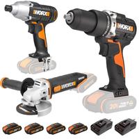 WORX WXKS2 WX352 + WX291.9 + WX800.9 + WA3601 + WA3551 20V/2Am Pro Kombo Set