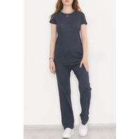 Side Gathered Suit Koyuindigo - 11231.1567.