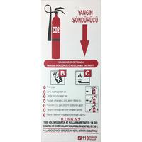 Yangın Söndürücü Uyarı Levhası 12,5x30 KOD: CO2
