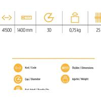 YKS 41500 Tırmık Sapı 140 cm
