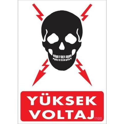 Yüksek Voltaj Uyarı Levhası 25x35 KOD:1100