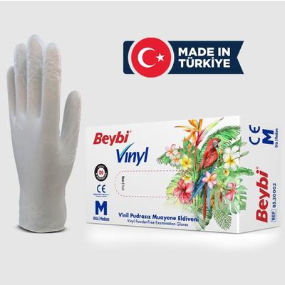 Beybi Vinyl M Vinil Pudrasız Muayene Eldiven 100'lük Kutu